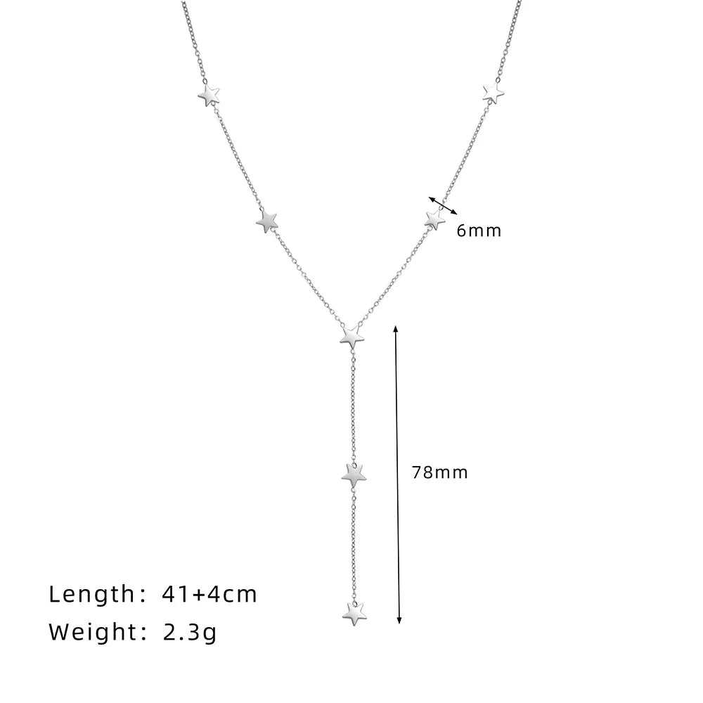 Collier Y étoile et pampille – Argenté