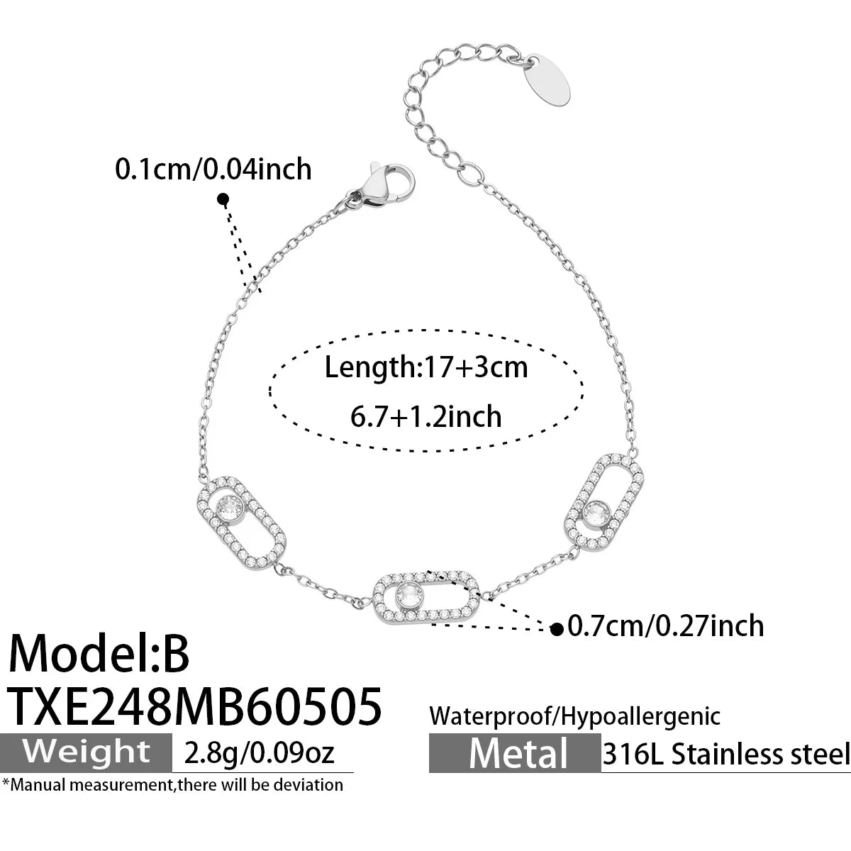 Parure collier, bracelet et bague zircon – modèle 4
