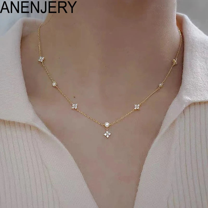 Collier ras-du-cou fleur zircon - Harmonia Ibiza