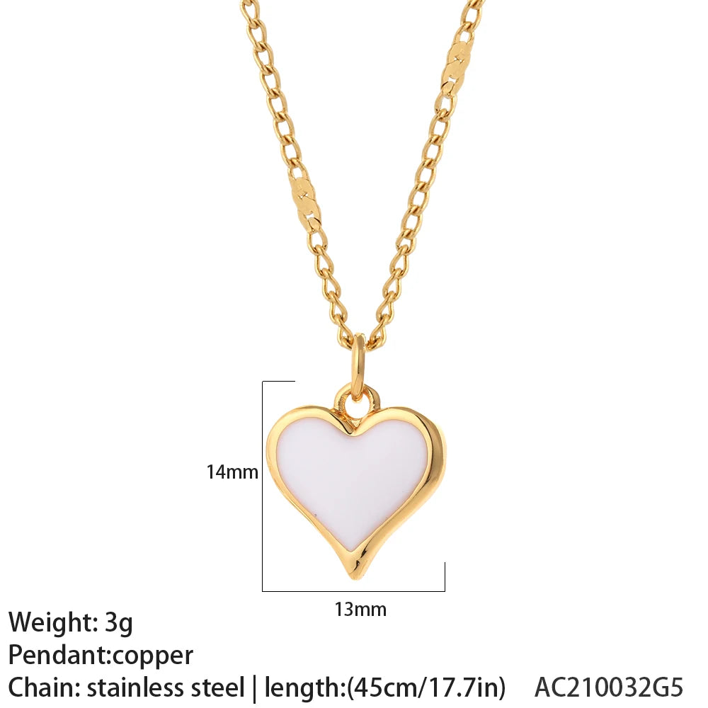 Collier long mauvais œil et cœur doré – modèle 27
