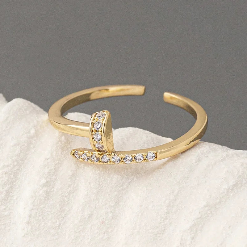 Bague ouverte dorée ajustable - Harmonia Ibiza