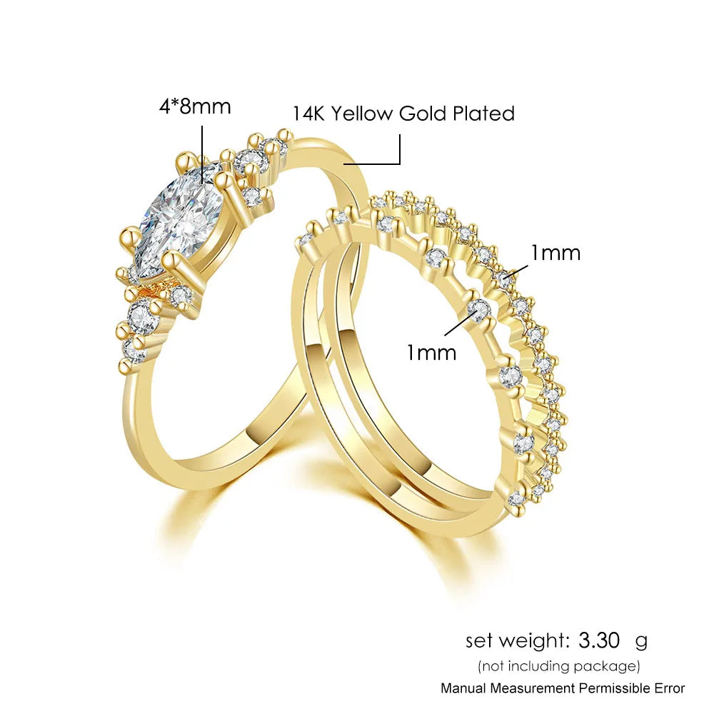 Bague zircon délicate dorée – vue 6