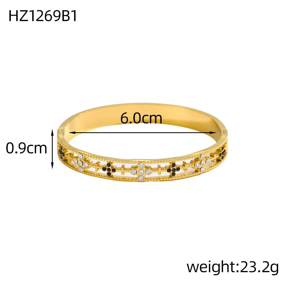 Bracelet trèfle à quatre feuilles zircon – modèle 6