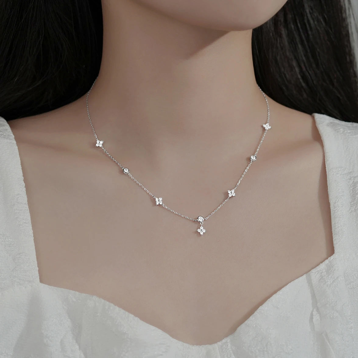 Collier ras-du-cou fleur zircon - Harmonia Ibiza