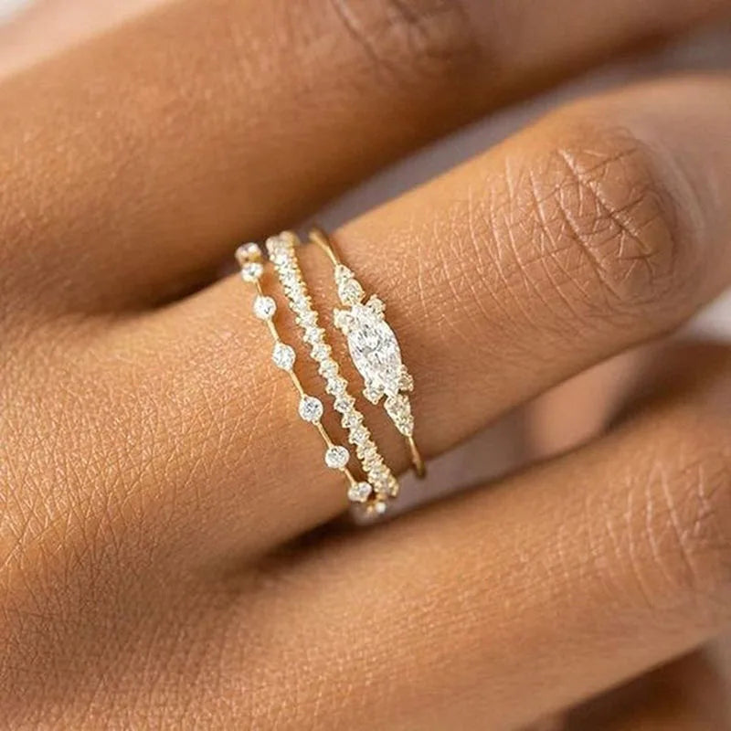 Bague zircon délicate dorée – modèle 5