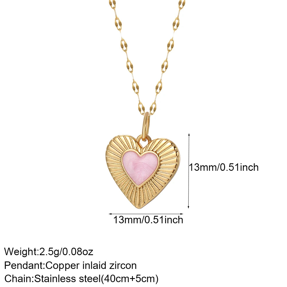 Collier long mauvais œil et cœur doré