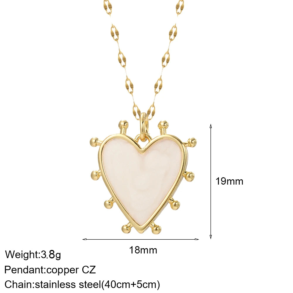 Collier long mauvais œil et cœur doré – modèle 7